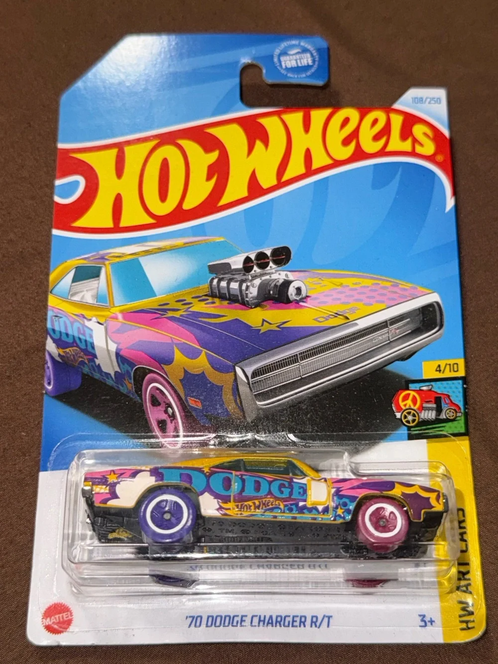 Hot Wheels ’70 Dodge Charger‎ R/T HW Art Cars 4/10 108/250 New Sealed